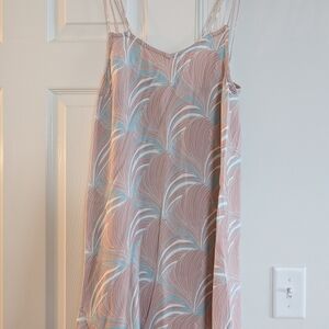 RVCA Tan and Blue Patterned Top